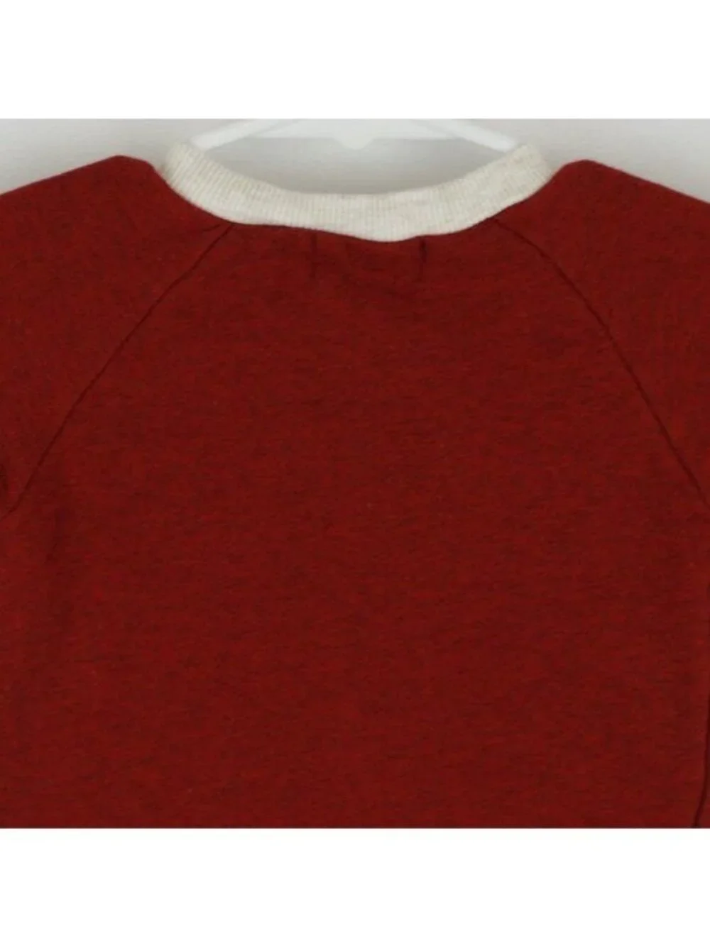 Rabbit + Bear Infant Size 6-9 Months Red Cream Crewneck Button Up Sweatshirt
